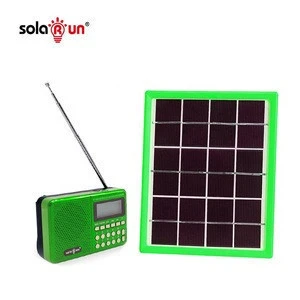 Solar Rechargeable Pocket Radio FM AM SW MP3 SD Card Slot Portable Li-ion Battery