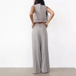 Source Factory Womens Casual Double Pleated Loose Wide Leg Pants XS Size High Wholesale for Amazon AliExpress Cross-Border
