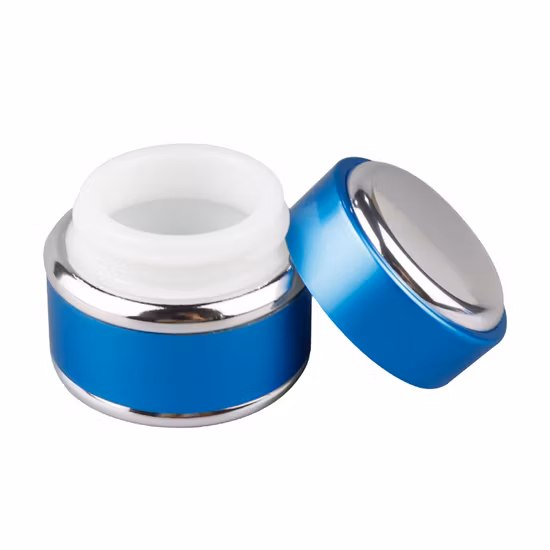 15g, 30g, 50g Blue Silver Aluminum-Plastic Cosmetic Jar with Band