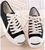 Sports lace cotton flat men and women high basketball shoes rope canvas shoes white shoes lace