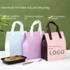 Spot  milk tea food custom cake aluminum foil packaging insulated  non woven hot food takeaway bag