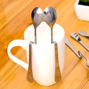 Stainless Steel Spoon Bending Hanging Cup S shape Coffee Spoon Bent Suspension Jam Spoon