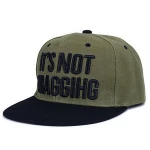 Stock Free Floral 3D Letter Embroidery Cotton Polyester Black Snapback Caps and Hats
