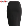 Summer Short Skirts Black Women Elastic High Waist Jupe Crayon Skirt Plus Size Zipper Office Pencil Skirts For Women