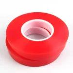 Super Strong Adhesive Solvent Acrylic glue Double Sided PET Adhesive Tape With Red release film liner