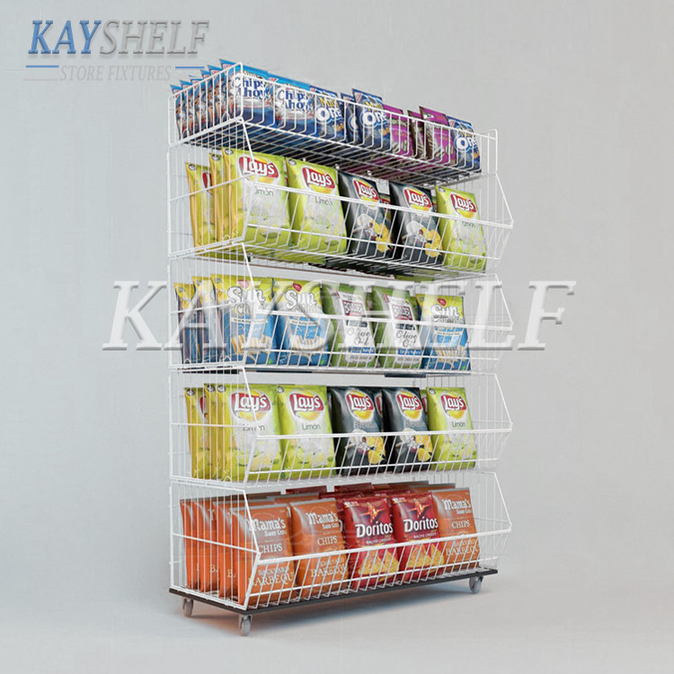 Buy Supermarket Stacking Basket Display Rack Convenience Store Wire ...