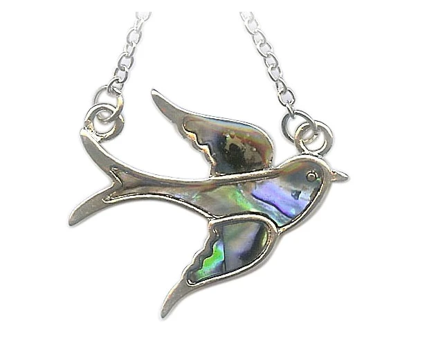 Swallows in the  blue sky Paua shell jewelry shell jewelry sea shell pendant