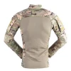 Tactical Plain Long sleeve T-Shirt Outdoor Camouflage Frog suit Combat Shirt Knitted Military Army Uniform