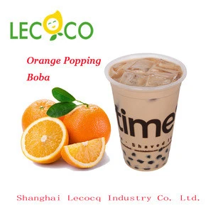 Taiwan Orange Flavor Popping Juice Balls Bursting Boba Tapioca Pearls For Health Bubble Tea Drinks