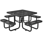 (TB49) Outdoor park patio furniture garden steel iron Picnic table and benches metal dining table and chair