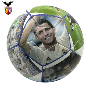 Team sports player photo printed training equipment laminated football soccer balls