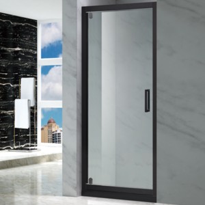 Tempered Glass square shower door Folding black aluminium alloy Shower Screen