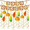 Thanksgiving party decoration dinner decor fall festival room decoration set party supplies swirl hanging giving thanks banner