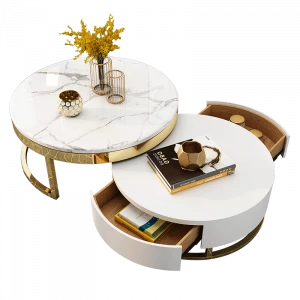 The new Hot sale living room furniture Wooden marble store content tea table scalable coffee table