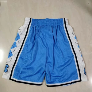 Top Quality North Carolina College Basketball Shorts Mens Stitched Mesh Sports Workout Short Pants Wholesale