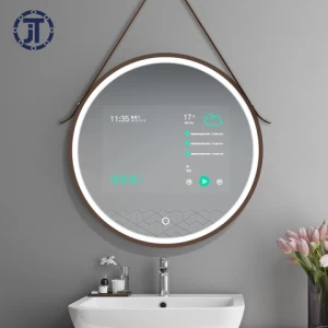 Touch Screen Full HD Android TV Bathroom Intelligent Smart Mirror Wall Mounted Lighted Mirror LED Light Strip Illuminated Modern