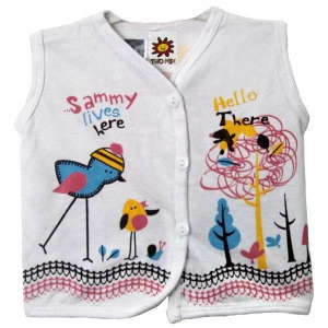 Two Mix baby clothes with baby shirt use sleeveless t shirt Printing Animal White Colors Baby Basic for 1-12 Months