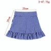 Unique Checked Design Summer Plaid Ruffles Baby Bow Tie Skirt