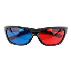 Universal 3D Plastic Glasses Black Frame Red Blue 3D Visoin Glass For Dimensional Anaglyph Movie Game DVD Video TV