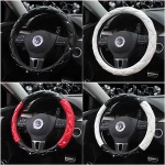 Universal Microfiber Leather Breathable Anti Slip Odorless Warm in Winter Cool in Summer diamond Car Steering Wheel Cover