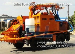 Use Auto-adjusting frequency control high technology 20m3/h wet concrete shotcrete machine with robot arm for revetment