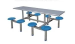 Used Restaurant Room Industrial And Stainless Steel Top Dining Hall With Back Table Folding 3d Chair Auditorium Equipment