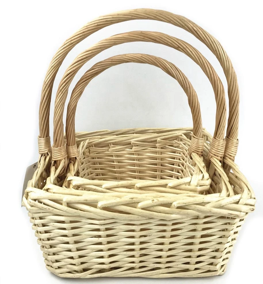 valentine handmade wicker baskets for gifts with handles