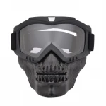 Vintage Retro Skull Vampire Motorcycle Goggle Mask Half Helmet Modular Detachable Ski Snowboard Goggles
