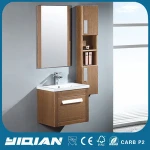 Wall hanging veneer bathroom cabinet with side cabine bathroom suite