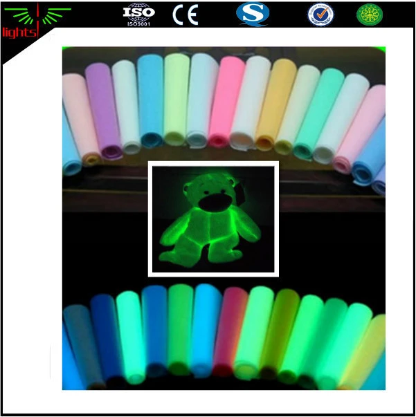 waterproof spandex polyester cotton fabric material that glows in the dark high light glow paint reflective fabric for clothing