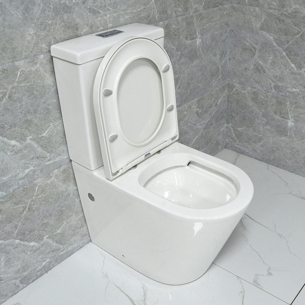 WC brand two 2 piece watermark australian standard back to wall rimless toilet