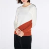 Wholesale acrylic fibers joint pattern pullover long sleeve women sweater
