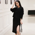 wholesale black sweater 2024 fashion sweater women loose long sleeve clothes women sweater
