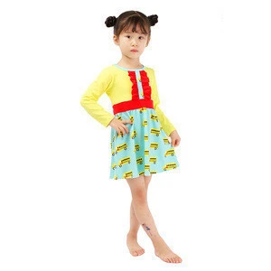 Wholesale childrens boutique clothing Back to School Dress with school bus