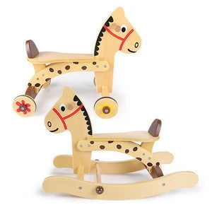 Wholesale custom 2 in 1 kids wood rocking horse toy educational blance ride on bike wooden for toddlers