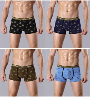 Wholesale custom logo cotton mens underwear boxer shorts breathable and fast drying comfortable mens underwear  boxer shorts