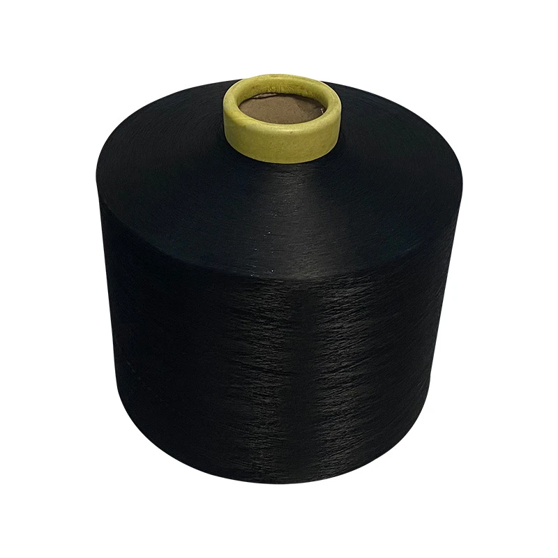 Wholesale Custom White and black Spandex Yarn Material Covered Polyester DTY Yarn
