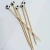 Import Wholesale Disposable Decorative Black and White Ball Bamboo Fruit Cocktail Picks 100% Nature Bamboo Fruit Picks Stick from China