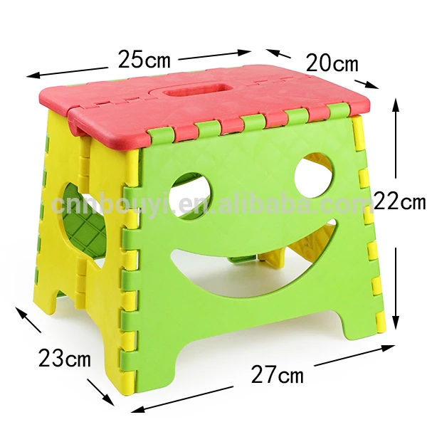 Wholesale factory price colorful 9 inches height children portable folding step stool