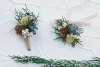 Wholesale Fashion Decor Bridal Wedding Brooch Wreath Handmade Natural Preserved Fresh Dried Sesame Flowers+ Flower Wrist Set