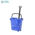 Import Wholesale Folded Hand Rolling Wheels Plastic Shopping Trolley Basket in Supermarket from China
