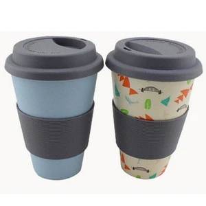 Wholesale Free Sample Tea Cup Custom Print Biodegradable Bamboo Coffee Travel Mug With Logo