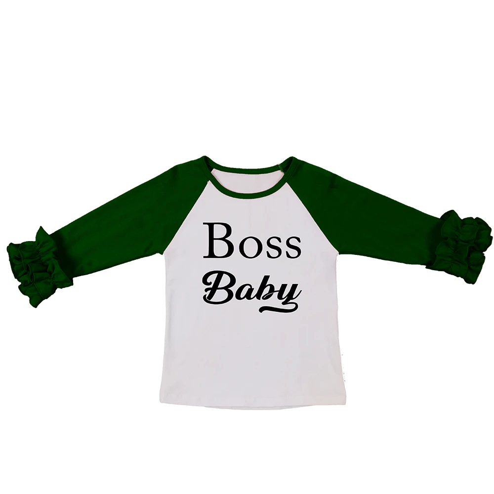 Wholesale Shirts Newborn Baby Clothes Ruffle Shirts Toddler Custom Long Sleeve Baby T-shirts