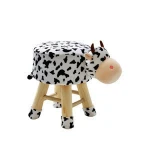 Wholesale small sitting stool cheap cute animal soft plush cover child wooden stools for kids