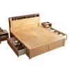Wholesale Storage Bed Single King Size Modern Solid Wood Platform Bed Frame for Hotels