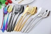 Wholesale titanium plated fork spoon wedding cutlery gold flatware gift set