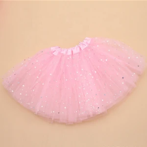 Wholesale Tutu Skirt Summer Kids Baby Star Glitter Dance Skirt