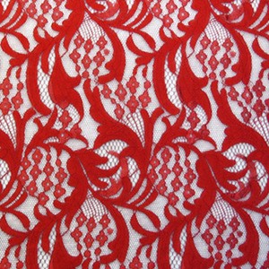 WholesaleNewest Design High Quality Red and Black Bougainvillea polyester lace fabric for Making Costume