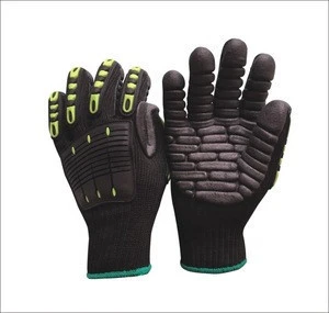 wireless safety gloves anti-vibration coated with latex rubber
