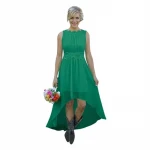 Women's High Low Chiffon Bridesmaid Dress Western Wedding Guest Dress